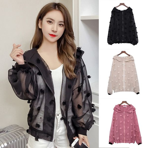 women sunscreen casual fashion casual lace chiffon long sleeve zipper thin section jacket, Black;brown
women sunscreen casual fashion casual lace chiffon long sleeve zipper thin section jacket, Black;brown