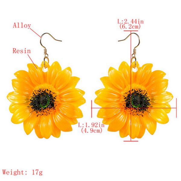 2020 resin golden big sunflowers earrings for women bohemian cute plant hook earrings korean elegant party dangle earrings gifts, Silver
2020 resin golden big sunflowers earrings for women bohemian cute plant hook earrings korean elegant party dangle earrings gifts, Silver
