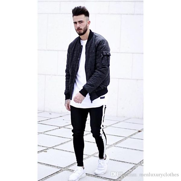 mens designer jeans black biker striped zipper slim fit hiphop casual high street ripped jean pants, Blue
mens designer jeans black biker striped zipper slim fit hiphop casual high street ripped jean pants, Blue