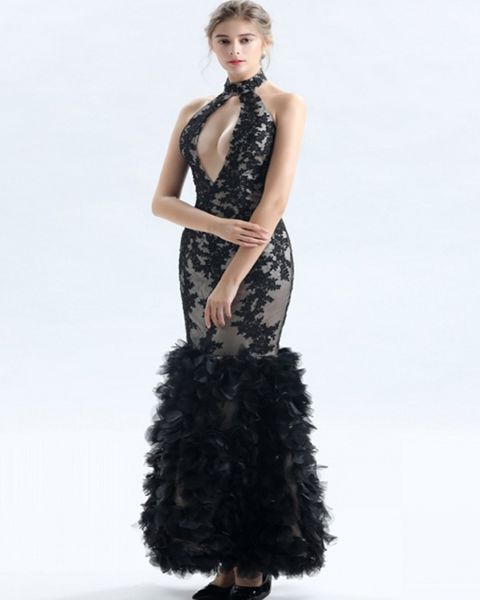 mermaid black lace evening dresses keyhole neck backless flouncing ruffles arabic gowns women prom party pageant runway
mermaid black lace evening dresses keyhole neck backless flouncing ruffles arabic gowns women prom party pageant runway