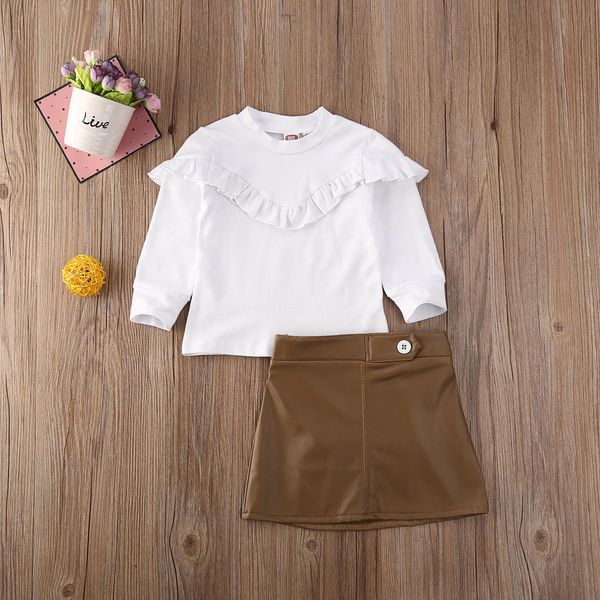 toddler kids baby girl autumn clothes long sleeve leather mini skirt outfit, White
toddler kids baby girl autumn clothes long sleeve leather mini skirt outfit, White