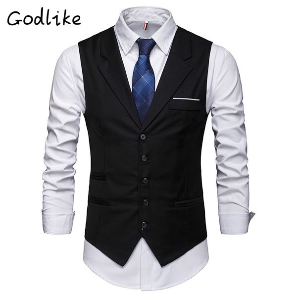 godlike 2019autumn and winter men's vest new foreign trade men's suit collar blazer vest/single-breasted vest/ suit vest, Black;white
godlike 2019autumn and winter men's vest new foreign trade men's suit collar blazer vest/single-breasted vest/ suit vest, Black;white