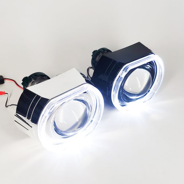 

bi-xenon lens projector headlight led running lights square sport angel eyes lenses 3.0'' hella 3r g5 5 car retrofit modify d2s