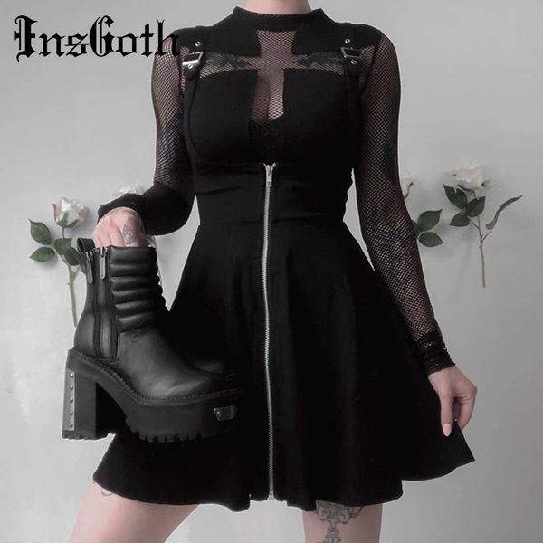 insgoth women mini pleated skirts gothic punk black high waist slim skirt streetwear fashion female suspender skirts overalls, Black;gray
insgoth women mini pleated skirts gothic punk black high waist slim skirt streetwear fashion female suspender skirts overalls, Black;gray