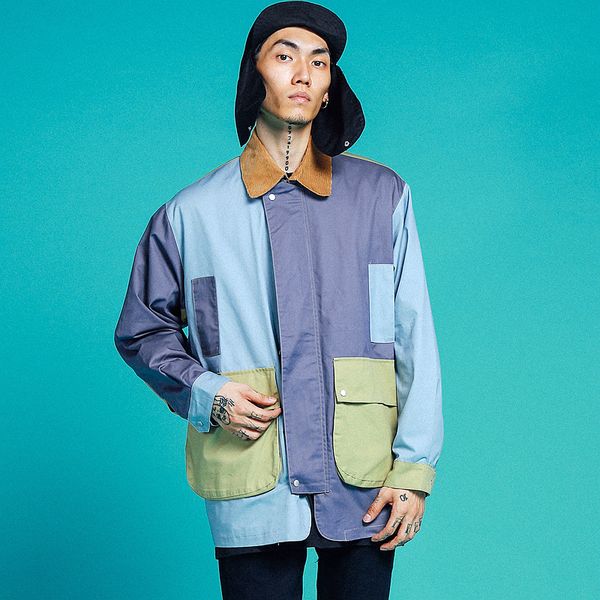 workwear men's new shirt stitching hong kong wind worn wind pocket korean version loose not hooded shirt regular patchwork, White;black
workwear men's new shirt stitching hong kong wind worn wind pocket korean version loose not hooded shirt regular patchwork, White;black