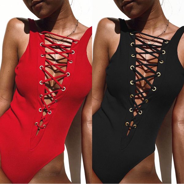 women swimsuit bandage lace up swimsuits woman 2019 new fitness monokini swimwear women swimming suit for womens bathing suit, White;black
women swimsuit bandage lace up swimsuits woman 2019 new fitness monokini swimwear women swimming suit for womens bathing suit, White;black
