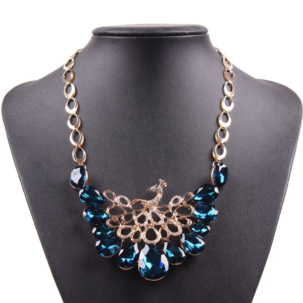 2019 fashion gold chain summer crystal peacock necklace animal jewelry for women, Silver
2019 fashion gold chain summer crystal peacock necklace animal jewelry for women, Silver