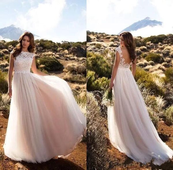 vintage country boho lace wedding dresses blush pink cap sleeves a line tulle bridal gowns backless wedding gowns, White
vintage country boho lace wedding dresses blush pink cap sleeves a line tulle bridal gowns backless wedding gowns, White