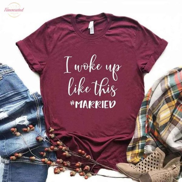 i woke up like this married print tshirts cotton casual funny t shirt for lady tee hipster 6 color 769, White
i woke up like this married print tshirts cotton casual funny t shirt for lady tee hipster 6 color 769, White