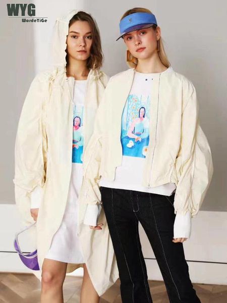 unique designer irregular trench coat 2020 spring new arrival draw string long sleeve thinner sun-proof jacket, Tan;black
unique designer irregular trench coat 2020 spring new arrival draw string long sleeve thinner sun-proof jacket, Tan;black