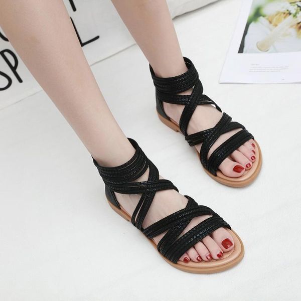 eillysevens summer women's ladies retro roma flat cross tie zipper sandals casual shoes zapatos de plataforma mujer moda#3, Black
eillysevens summer women's ladies retro roma flat cross tie zipper sandals casual shoes zapatos de plataforma mujer moda#3, Black