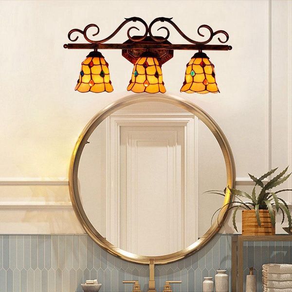 Retro three bulb Tiffany wall lamp high quality stained glass craft interior lamp warm light bedroom lamp mirror front lamps
Retro three bulb Tiffany wall lamp high quality stained glass craft interior lamp warm light bedroom lamp mirror front lamps