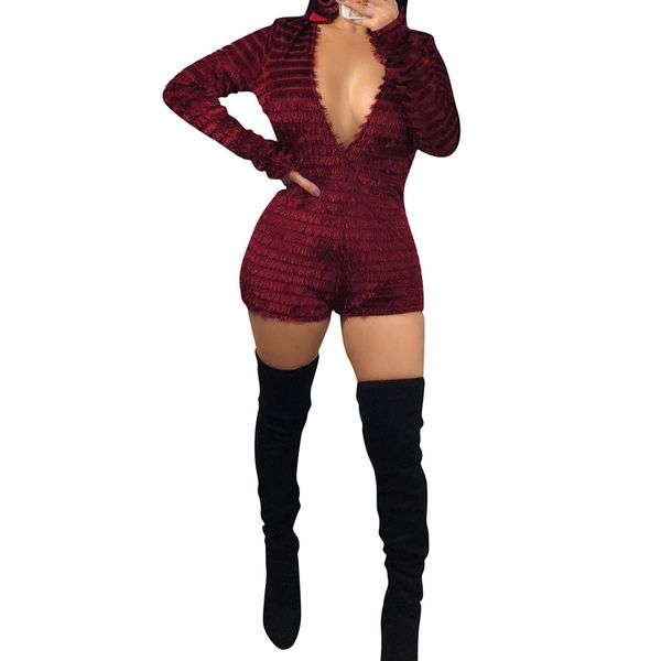 womens jumpsuit tassel female rompers deep v-neck long sleeve backless summer fashion nigh club party womens jumpsuits wine red, Black;white
womens jumpsuit tassel female rompers deep v-neck long sleeve backless summer fashion nigh club party womens jumpsuits wine red, Black;white