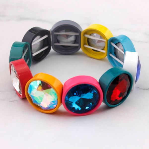 zwpon handmade faceted glass crystal tile bead bangles bracelets for women fashion color painted round elastic bangles wholesale, Black
zwpon handmade faceted glass crystal tile bead bangles bracelets for women fashion color painted round elastic bangles wholesale, Black