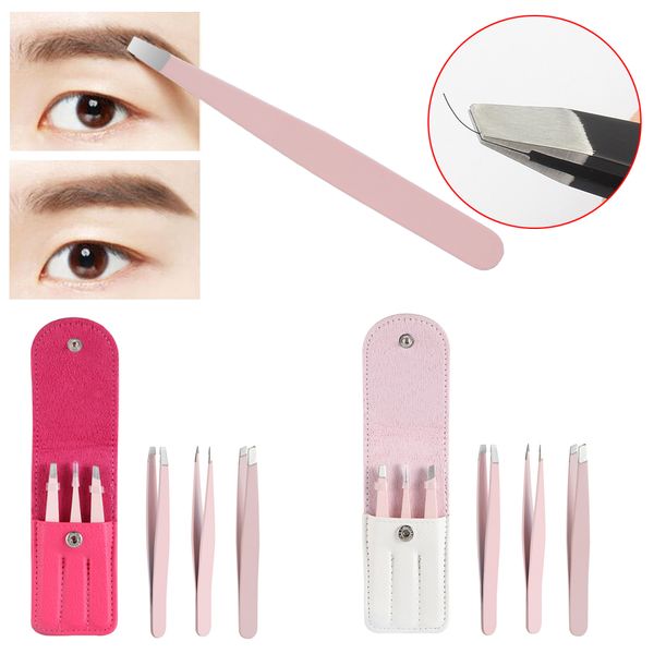 3 pcs/set eyebrow tweezers brow trimmer stainless steel point tip/slant tip/flat tip hair removal makeup tool kit with bag
3 pcs/set eyebrow tweezers brow trimmer stainless steel point tip/slant tip/flat tip hair removal makeup tool kit with bag