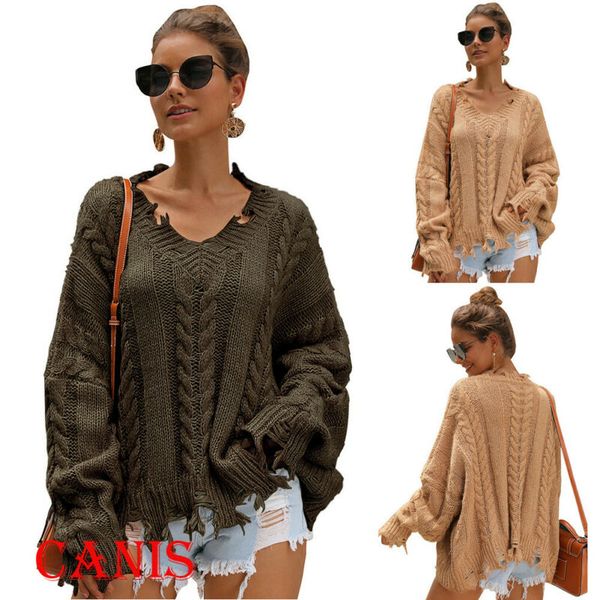 women's loose knitted pullover jumper sweater v neck long sleeve knitwear ladies solid loose sweaters female clothing, White;black
women's loose knitted pullover jumper sweater v neck long sleeve knitwear ladies solid loose sweaters female clothing, White;black
