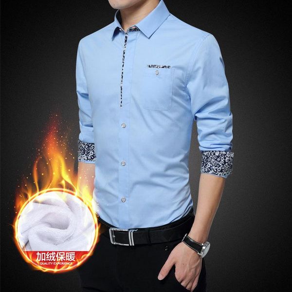 2019 winter new business casual plus velvet thickening youth slim long-sleeved warm shirt, White;black
2019 winter new business casual plus velvet thickening youth slim long-sleeved warm shirt, White;black