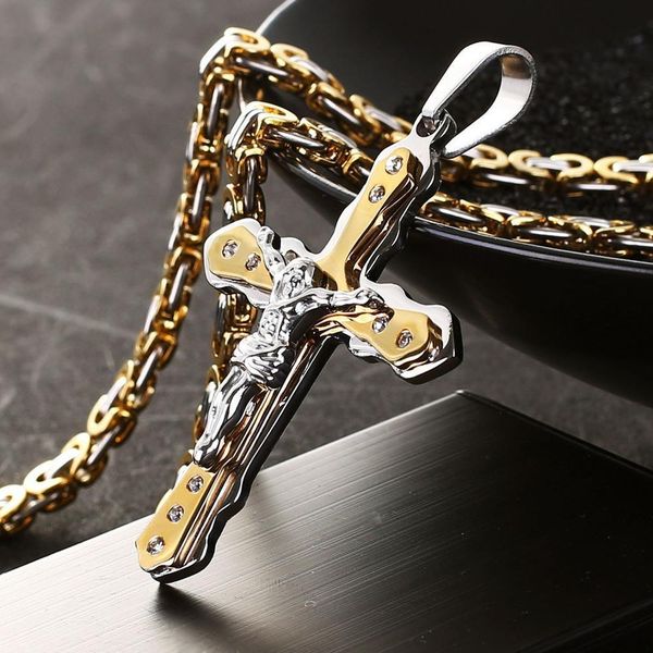 stainless steel pendant necklaces catholic crucifix cross necklace long personalized rock neckless men jewelry gift heavy chain, Silver
stainless steel pendant necklaces catholic crucifix cross necklace long personalized rock neckless men jewelry gift heavy chain, Silver