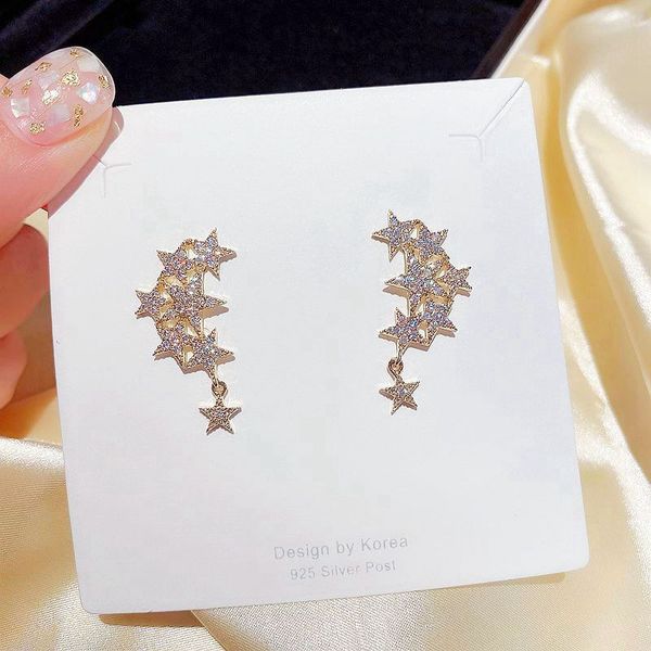 exquisite star earrings gold color micro paved cubic zirconia earrings fashion women party jewelry, Silver
exquisite star earrings gold color micro paved cubic zirconia earrings fashion women party jewelry, Silver