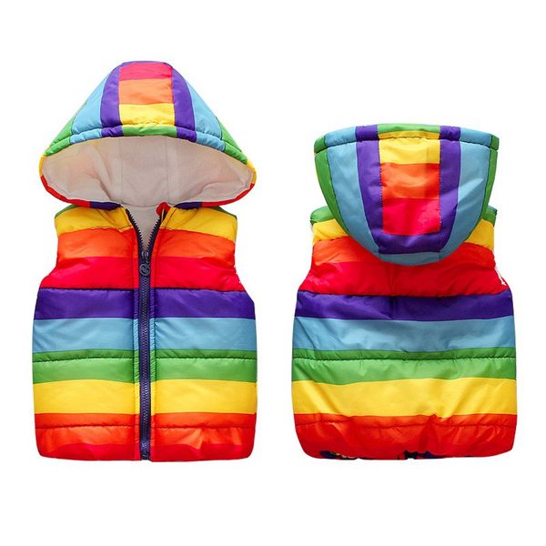 new children hooded vest zipper sleeveless jacket 2018 autumn children boys girls rainbow striped vest outerwear 1-5y b1, Blue
new children hooded vest zipper sleeveless jacket 2018 autumn children boys girls rainbow striped vest outerwear 1-5y b1, Blue