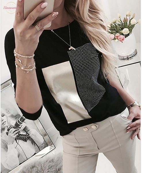 tee shirt polyester femme 2020 spring o neck long sleeve t shirt women color patchwork t shirt casual tshirt ladies tee, White
tee shirt polyester femme 2020 spring o neck long sleeve t shirt women color patchwork t shirt casual tshirt ladies tee, White