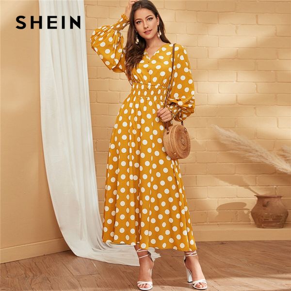 shein yellow v neck polka dot button front shirred waist boho long dress women holiday autumn bishop sleeve a line maxi dresses, Black;gray
shein yellow v neck polka dot button front shirred waist boho long dress women holiday autumn bishop sleeve a line maxi dresses, Black;gray