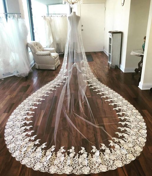 2019 latest wedding veils real images cathedral length full lace edge blusher face appliqued long white ivory tulle bridal veils customized, Black
2019 latest wedding veils real images cathedral length full lace edge blusher face appliqued long white ivory tulle bridal veils customized, Black