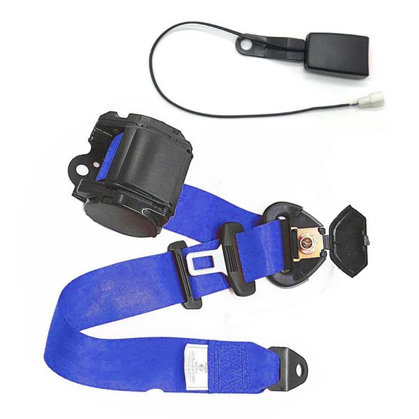 3 point retractable car safety seat belts lap nylon straps with curved rigid buckle with warning cable
3 point retractable car safety seat belts lap nylon straps with curved rigid buckle with warning cable