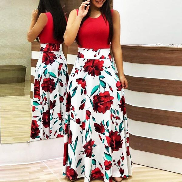 women summer long dress sleeveless floral printed sundress casual swing dress maxi dresses woman party night robe femme 2020 new, Black;gray
women summer long dress sleeveless floral printed sundress casual swing dress maxi dresses woman party night robe femme 2020 new, Black;gray