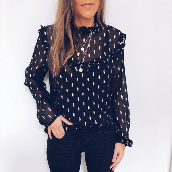 new fashion blouses & shirts women boho beach summer chiffon blouse elegant polka dot ruffles ladies blouse, White
new fashion blouses & shirts women boho beach summer chiffon blouse elegant polka dot ruffles ladies blouse, White