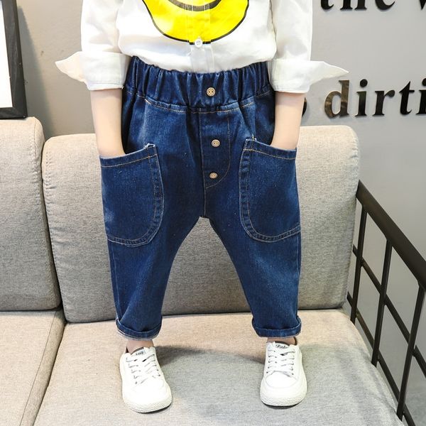 2020 new clothing girls' children's big pocket and jeans children's wear jeans pants infant pants, Blue
2020 new clothing girls' children's big pocket and jeans children's wear jeans pants infant pants, Blue