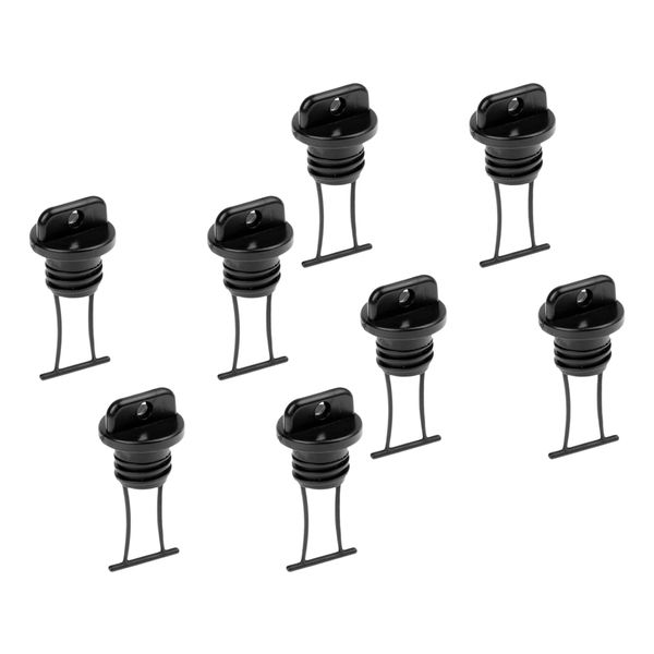 8pcs marine kayak drain plug dinghy plugs yacht holes bung accessories black