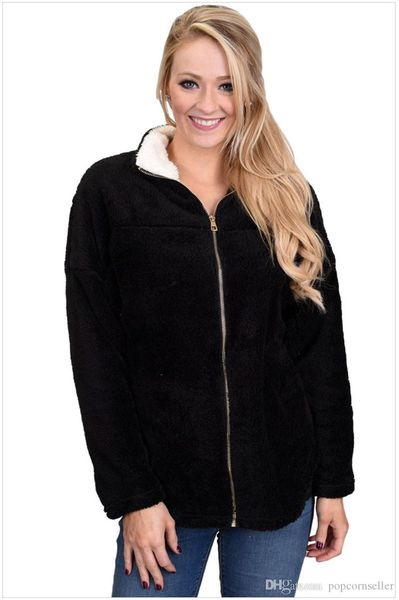 women new fashion designer wool coat winter lapel neck zipper warm long sleeve jacket womens clothing, Black
women new fashion designer wool coat winter lapel neck zipper warm long sleeve jacket womens clothing, Black
