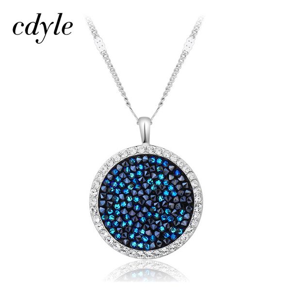 cdyle embellished with crystals pendants necklaces round jewelry elegant fashion blue bijous female, Silver
cdyle embellished with crystals pendants necklaces round jewelry elegant fashion blue bijous female, Silver