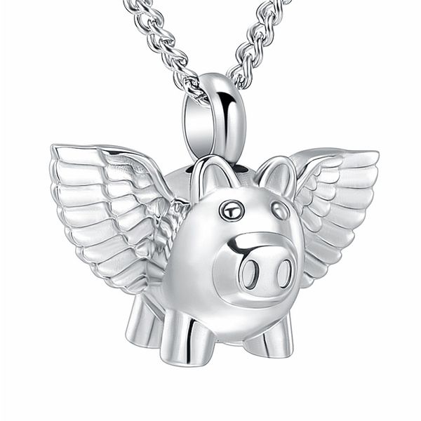 cute flying pig necklace stainless steel cremation jewelry memorial pet piggy ashes urn pendant women men kids fashion luck piglet necklaces, Silver
cute flying pig necklace stainless steel cremation jewelry memorial pet piggy ashes urn pendant women men kids fashion luck piglet necklaces, Silver