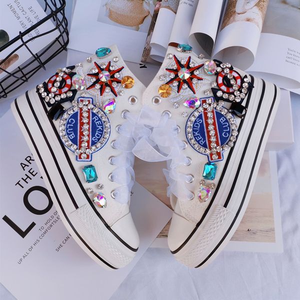high-canvas shoes lace-up sneakers women's shoes white casual design pirate rhinestone flat platform floral, Black
high-canvas shoes lace-up sneakers women's shoes white casual design pirate rhinestone flat platform floral, Black