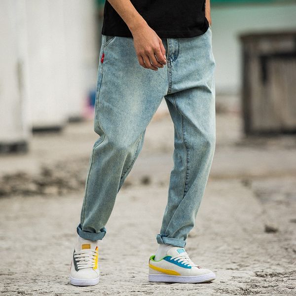 2019 spring summer washing white light jeans men's easy leisure korean haren pants mw304, Blue
2019 spring summer washing white light jeans men's easy leisure korean haren pants mw304, Blue