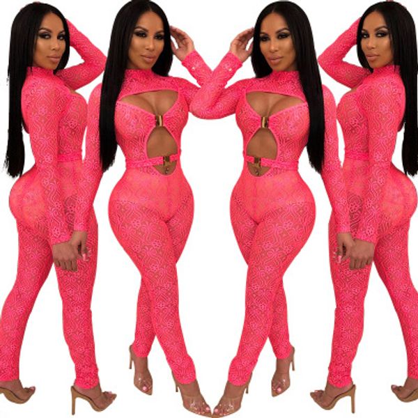 Womens Sexy Jumpsuit Fashion Perspective Lace Hollow Print Rompers Bikini Buckle Womens Clothes 2 Colors 2019 New Top Quality
Womens Sexy Jumpsuit Fashion Perspective Lace Hollow Print Rompers Bikini Buckle Womens Clothes 2 Colors 2019 New Top Quality