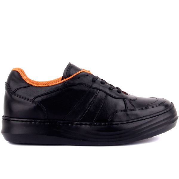 sail-lakers black leather men 's casual shoes