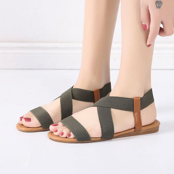 sandals cross-border amazon wish explosion models european and american flat bottom fish mouth female elastic band roman, Black
sandals cross-border amazon wish explosion models european and american flat bottom fish mouth female elastic band roman, Black