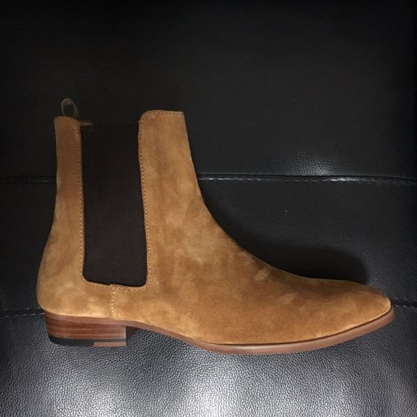 handmade lower heel comfortable men's suede boots genuine leather slim fit pointed toed simple style leisure boot, Black
handmade lower heel comfortable men's suede boots genuine leather slim fit pointed toed simple style leisure boot, Black