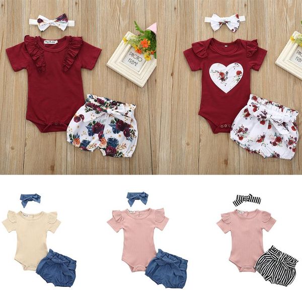 short sleeve ruffles cotton romper bodysuit newborn baby girl clothes summer casual floral knotted shorts hairband girls outfits, White
short sleeve ruffles cotton romper bodysuit newborn baby girl clothes summer casual floral knotted shorts hairband girls outfits, White
