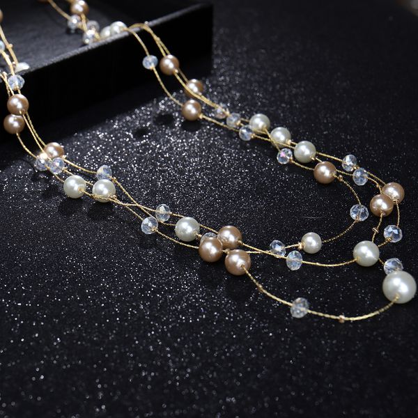 wholesale- designer luxury classic style beautiful glittering crystal elegant pearl multi layer long sweater statement necklace for woman, Black
wholesale- designer luxury classic style beautiful glittering crystal elegant pearl multi layer long sweater statement necklace for woman, Black