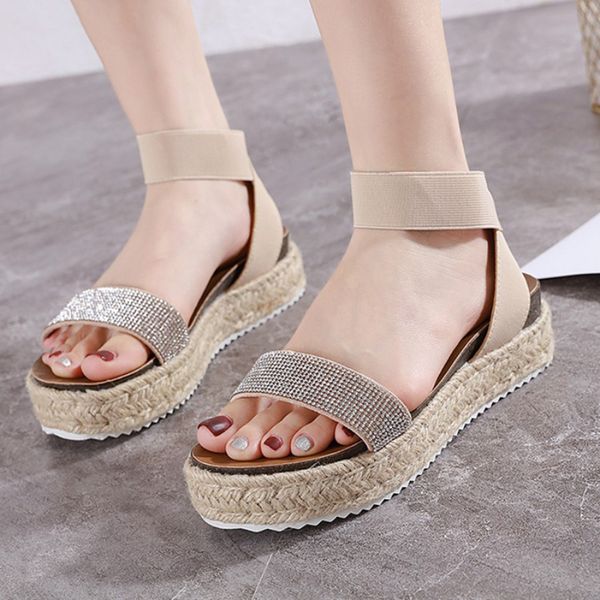 sandals crystal cross elastic back band platform women sewing beach shoes woman antiskid rhinestones wedges heels muffins, Black
sandals crystal cross elastic back band platform women sewing beach shoes woman antiskid rhinestones wedges heels muffins, Black