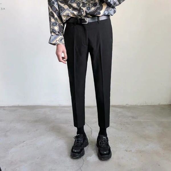2020 summer men's thin business slim casual small trousers feet streetwear casual mens fashion suit pants l52, Black
2020 summer men's thin business slim casual small trousers feet streetwear casual mens fashion suit pants l52, Black