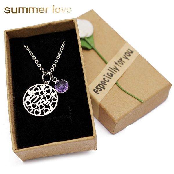 love heart mom necklaces crystal birthstone pendant necklace stainless steel chain charm mother's day birthday gift for mom 2019, Silver
love heart mom necklaces crystal birthstone pendant necklace stainless steel chain charm mother's day birthday gift for mom 2019, Silver