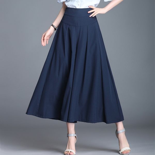 wide leg women's ankle-length pants 2020 large swing pants skirt elastic waist trousers wide leg trousers high waist casual skirt, Blue
wide leg women's ankle-length pants 2020 large swing pants skirt elastic waist trousers wide leg trousers high waist casual skirt, Blue