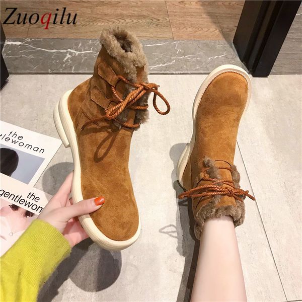 2019 mid-calf boots round toe lace-up winter boots women faux suede women platform flat snow ladies shoesbotas mujer, Black
2019 mid-calf boots round toe lace-up winter boots women faux suede women platform flat snow ladies shoesbotas mujer, Black