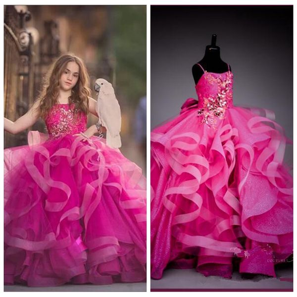 2019 spaghtti strips ball gowns tulle girls pageant dresses ruffles flowers adorned custom long kids formal party gowns high quality, White;red
2019 spaghtti strips ball gowns tulle girls pageant dresses ruffles flowers adorned custom long kids formal party gowns high quality, White;red