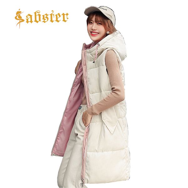 autumn winter new cotton vest 2019 fashion cotton vest parka warm large size long sleeveless coat xz562, Black;white
autumn winter new cotton vest 2019 fashion cotton vest parka warm large size long sleeveless coat xz562, Black;white